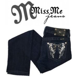Miss Me Straight Jeans Angel Wings Sequin JE5684TR